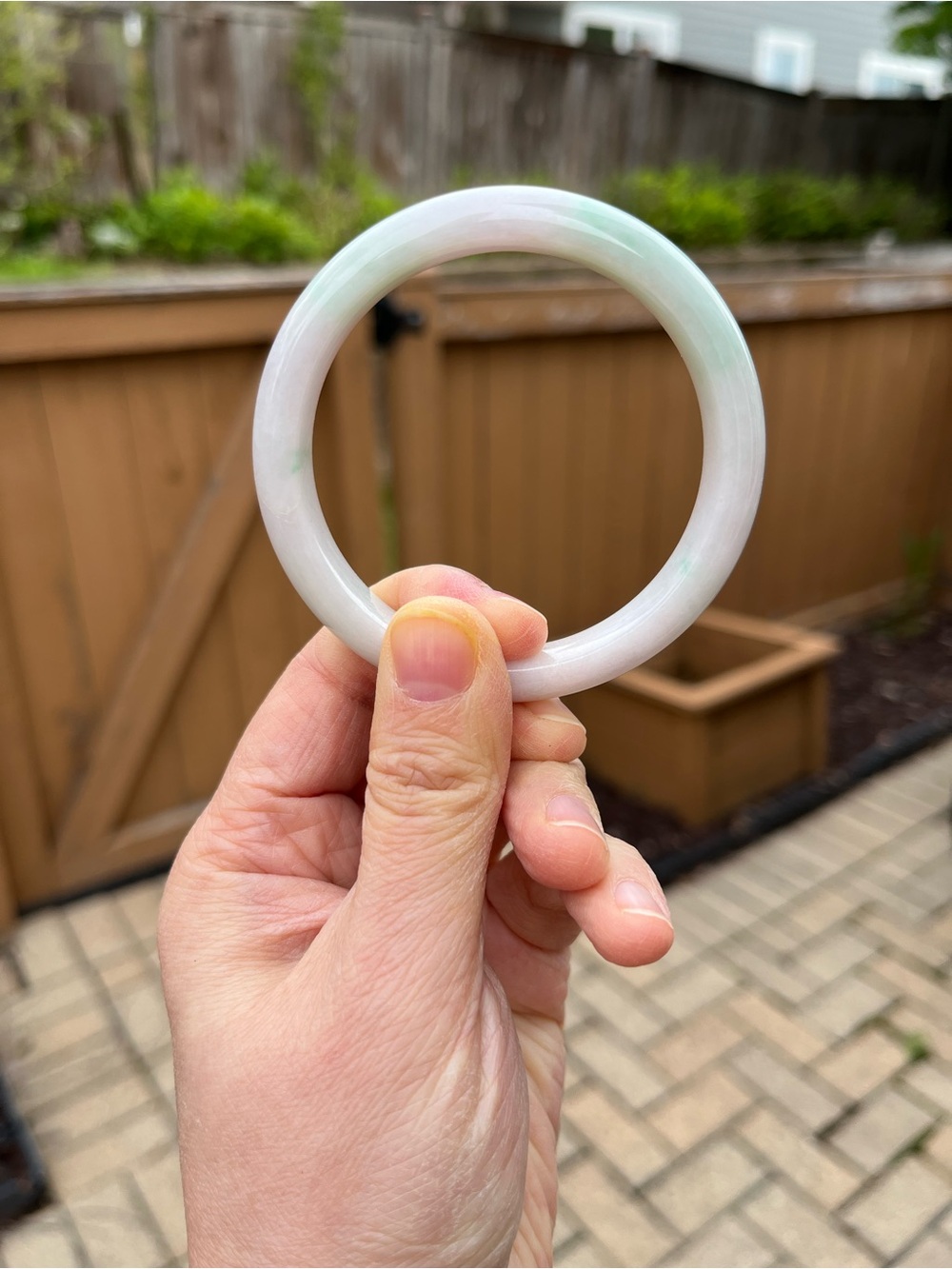 BW089-RM 56.2mm Certified Untreated Grade A Burmese Jadeite Bangle Jade Bracelet - Picture 3 of 16